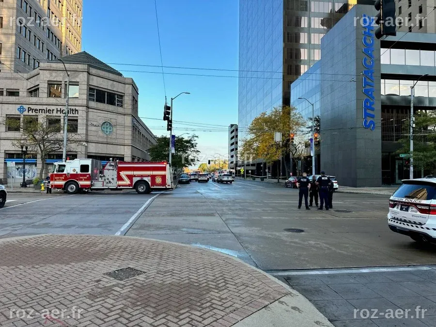 Large police presence in downtown Dayton