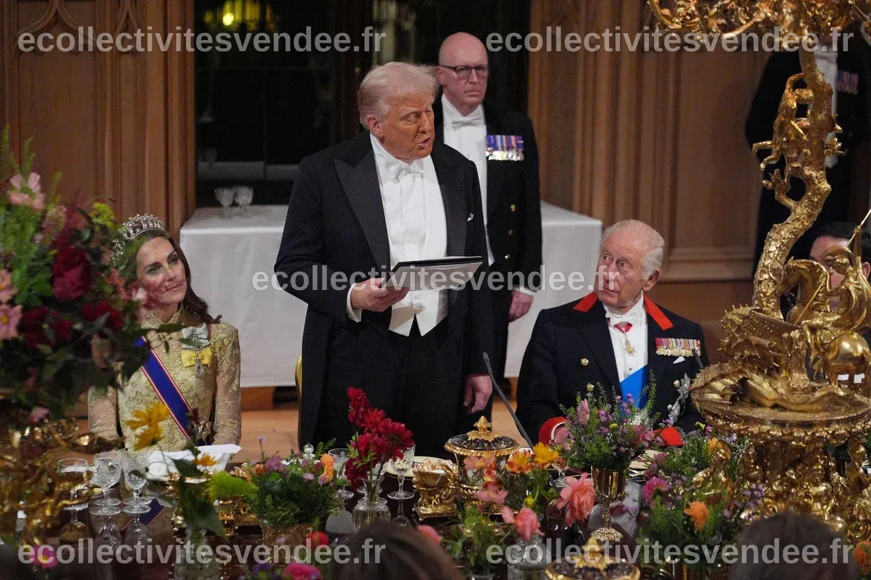Trump attends banquet dinner with King Charles during second state ...