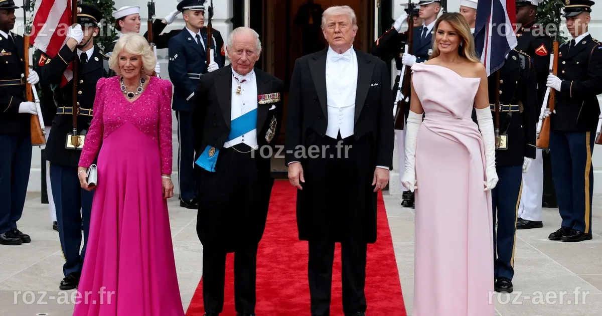 Le Roi Charles III à la Maison Blanche pour un dîner d'État après un discours historique devant le Congrès