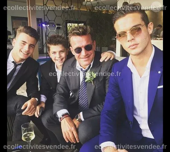 Photo : Benjamin Castaldi et ses trois fils, Simon, Julien et Enzo ...