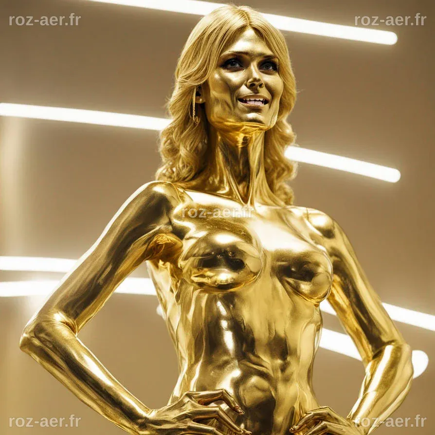 Heidi Klum as a gold statue by paulscowboys on DeviantArt