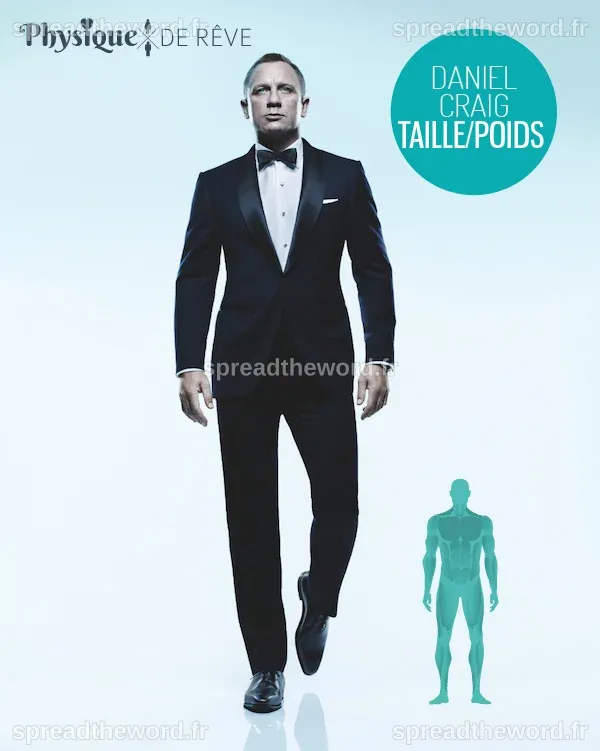 Daniel Craig taille et poids morphologie et muscles Fiche physique de ...