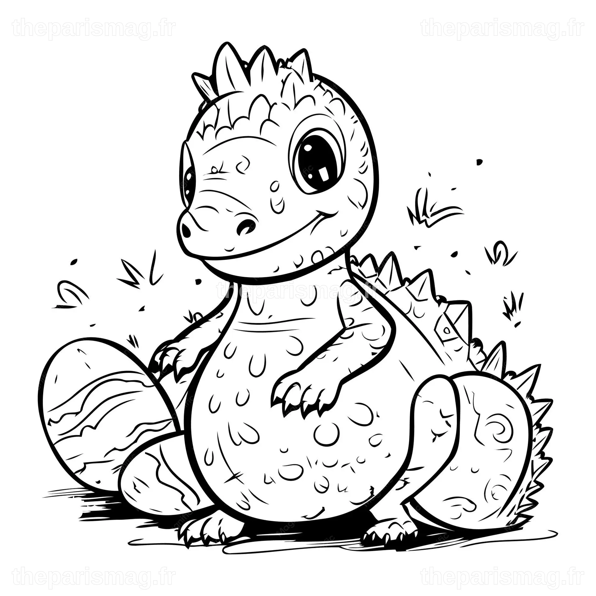 かわいい漫画のドラゴンのベクトル図子供のための塗り絵 | Premium AI生成ベクトル画像