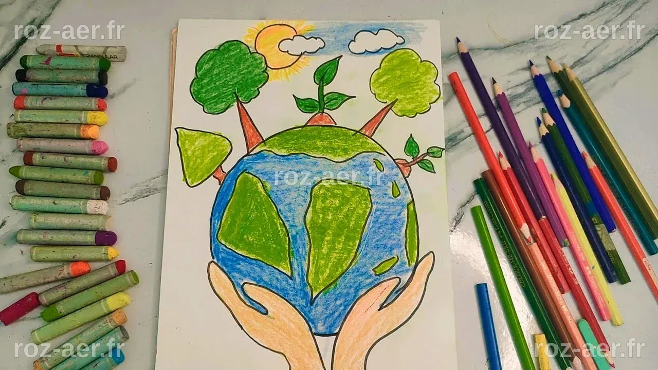 رسمه نظافه البيئه/تعلم رسمه عن البيئه بطريقه سهله وبسيطه للاطفال ...